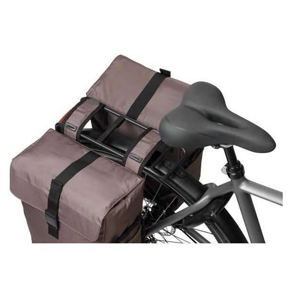 Dubbele fietsas Basil Move 30 liter 16 x 27 x 38 cm - bruin