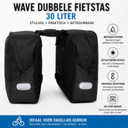 Wave Dubbele Fietstas - 30L - Zwart