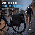 Wave Dubbele Fietstas - 30L - Zwart