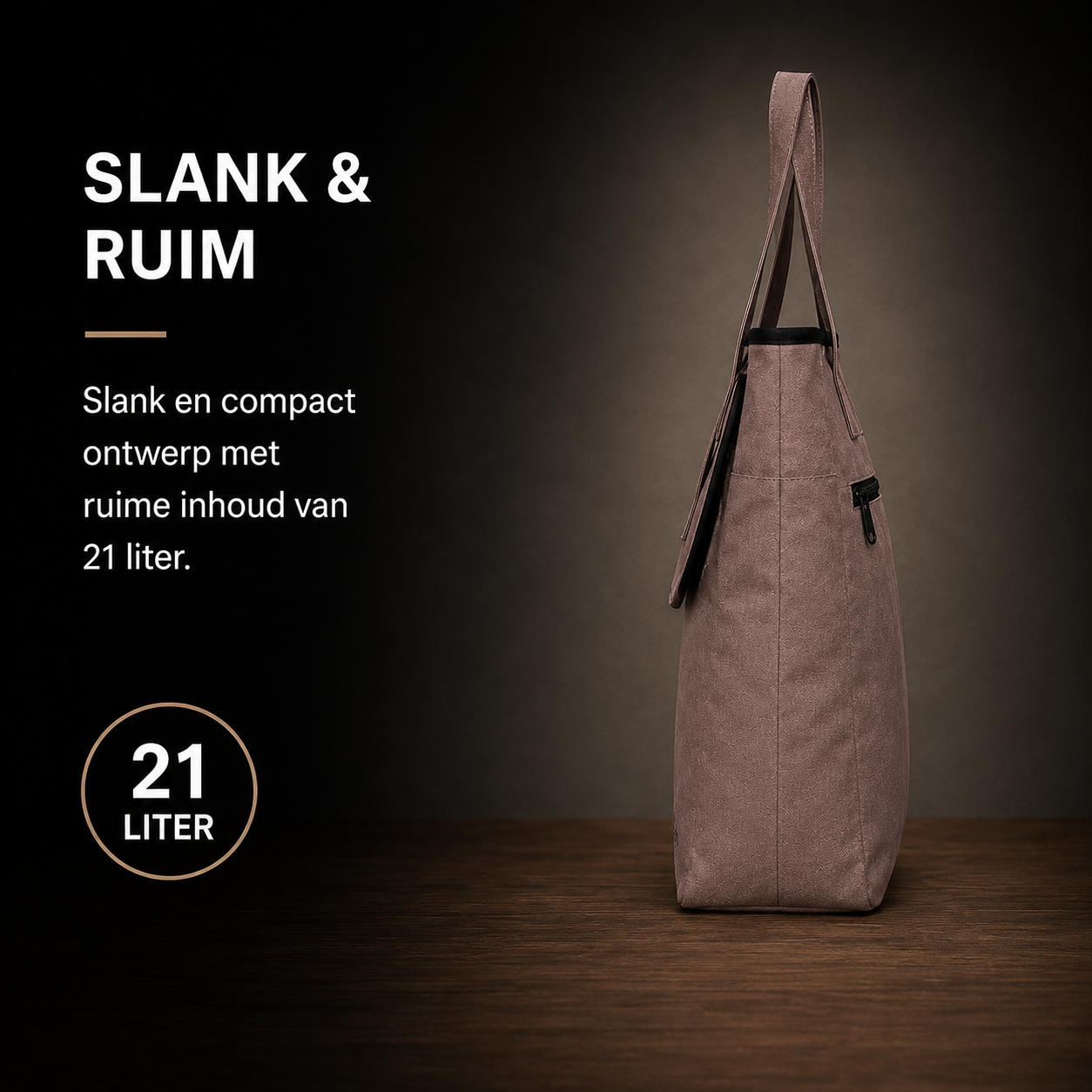 Splash Luxe Fietstas Shopper - 2-in-1 Handtas & Pakaftas - 21L - Taupe
