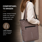 Splash Luxe Fietstas Shopper - 2-in-1 Handtas & Pakaftas - 21L - Taupe