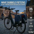 Wave Dubbele Fietstas - 30L - Blauw