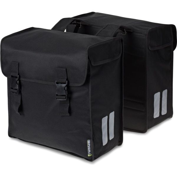 Dubbele fietstas Basil Mara 26 liter 33 x 11 x 30 cm - zwart