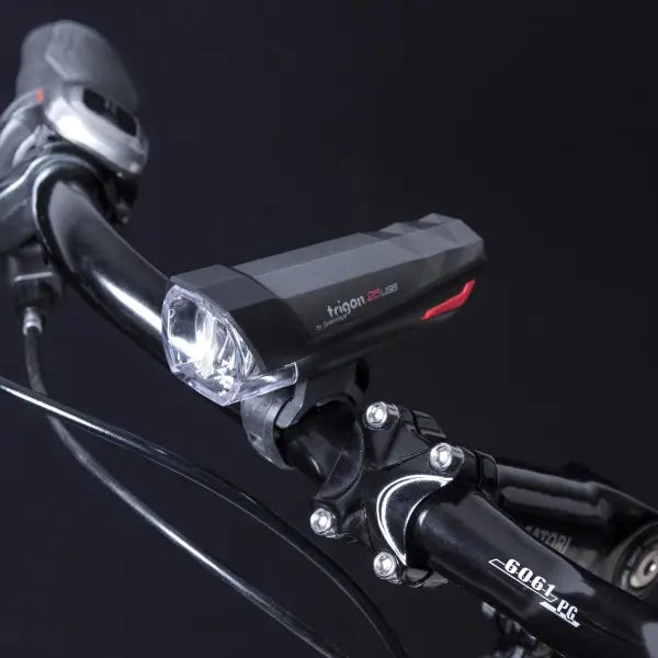 Spanninga Trigon Koplamp 25 Lux USB - Zwart