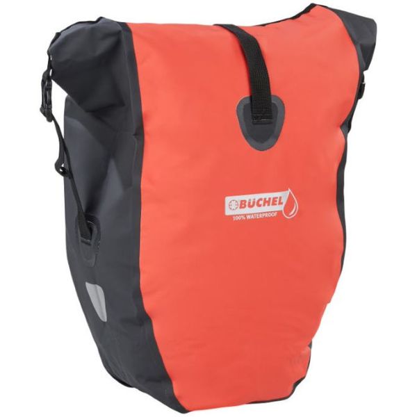 Enkele fietstas Büchel 100% waterdicht 25,4 liter - rood